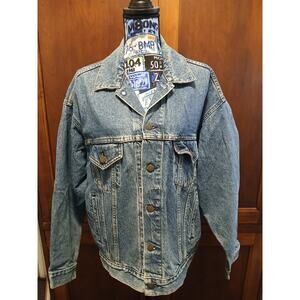Levi's vintage womens jean jacket large 428 red tab trucker jacket